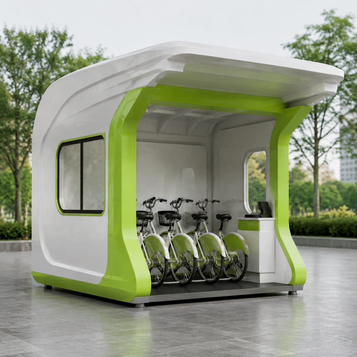 FRP Bicycle Rental Booth