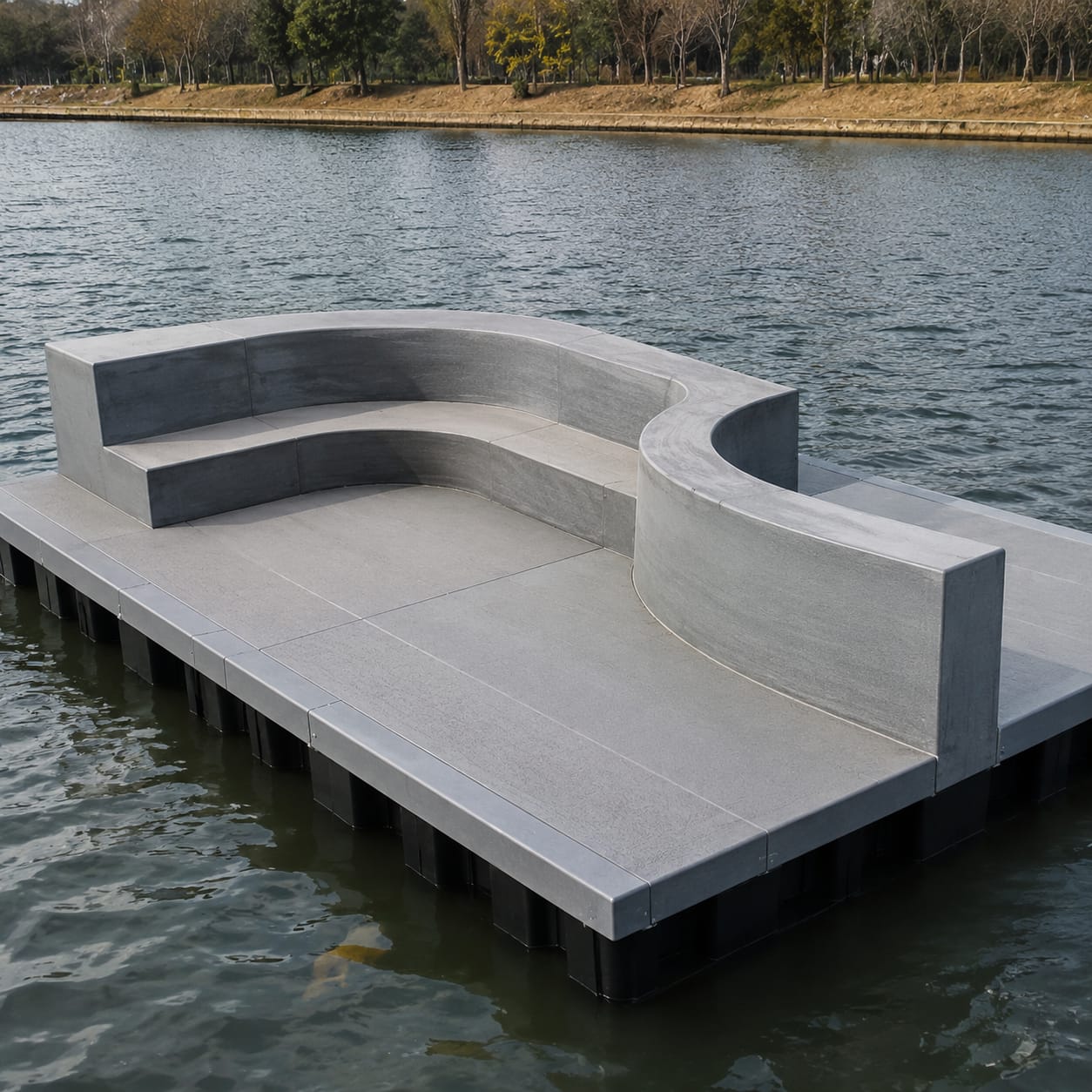 FRP Waterfront Seating Platform